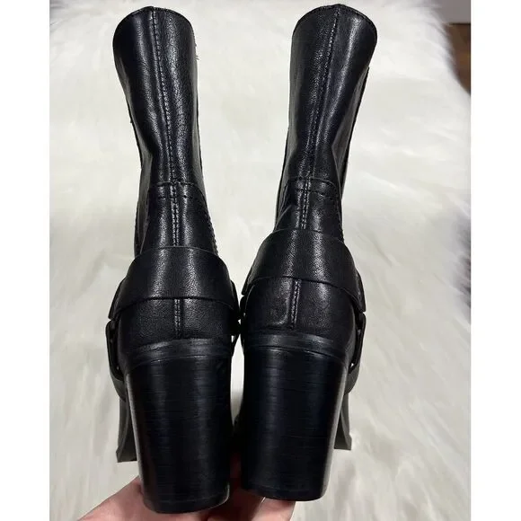 NEW Steve Madden Women's Size 6.5 M Black Leather Alessio Ankle Boot Bootie - Picture 7 of 13